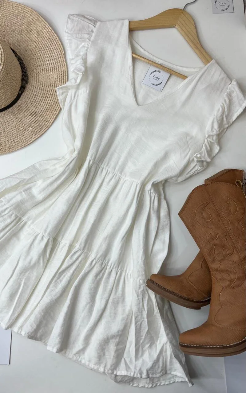 Vestido Vitta de lino color blanco – Cocó Clothing